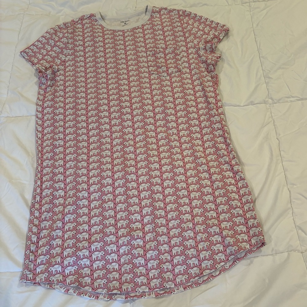 Authentic roller rabbit hathi pink elephant nightgown dress size medium